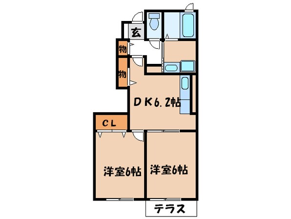 ヒルズ上弓削Ａの物件間取画像